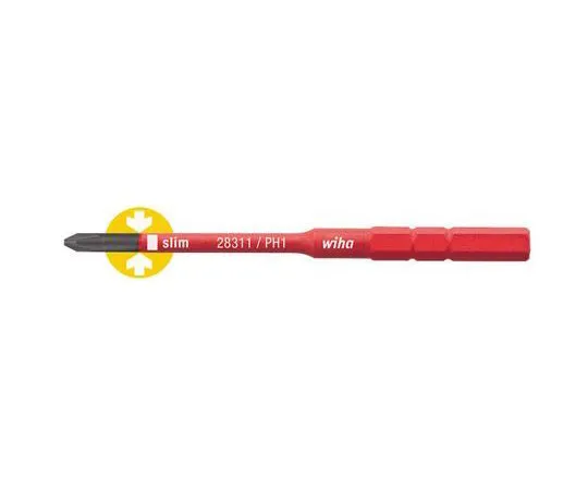 64-0320-17　Wiha Tools Phillips Driver Bit, PH2 x 75 mm　34584