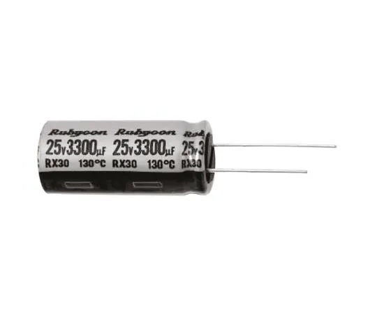 64-0311-03　Rubycon 220μF 35V dc Aluminium Electrolytic Capacitor, Through Hole 10 (Dia.) x 12.5mm +130°C 10mm 5mm　35RX30220M10X12.5