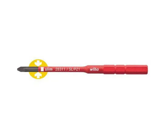 64-0320-18　Wiha Tools Pozidriv Slotted Driver Bit, SL/PZ1 x 75 mm　34589