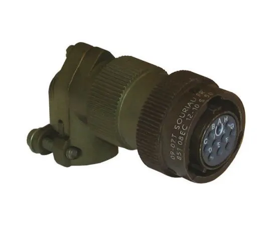 64-0247-28　Souriau 851 Series, Right Angle 19 Way Cable Mount MIL Spec Circular Connector Plug, Pin Contacts,Shell Size 14,　85108EC1419P50