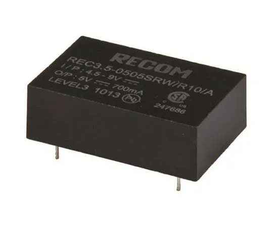 64-0318-30　Recom REC3.5 3.5W Isolated DC-DC Converter Through Hole, Voltage in 18 → 36 V dc, Voltage out ±12V dc Medical　REC3.5-2412DRW/R10/A