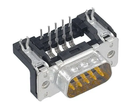 64-0265-12　Harting 15 Way Right Angle Through Hole PCB D-sub Connector Plug, 2.74mm Pitch, with 4-40 UNC Threaded Inserts,　09652626812