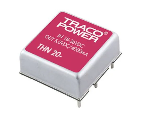 64-0322-78　TRACOPOWER THN 20 20W Isolated DC-DC Converter Through Hole, Voltage in 36 → 75 V dc, Voltage out 12V dc　THN 20-4812