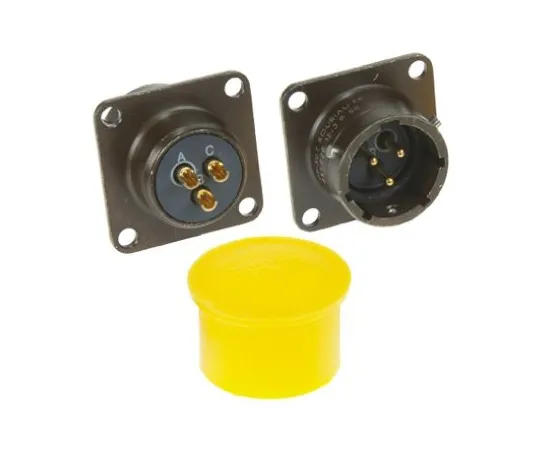 64-0247-07　Souriau 851 Series, 3 Way Panel Mount MIL Spec Circular Connector Receptacle, Pin Contacts,Shell Size 12, Bayonet　85102E123P50