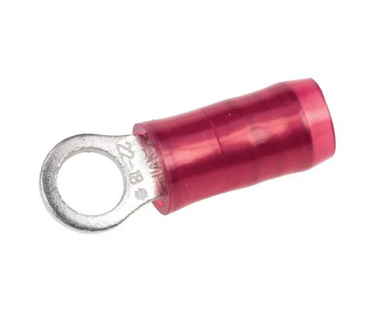 64-0220-72　TE Connectivity PLASTI-GRIP Series Insulated Crimp Ring Terminal, M4 Stud Size, 0.26mm² to 1.65mm² Wire Size, Red　32948