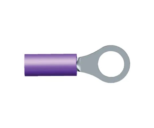64-0342-66　TE Connectivity PIDG Series Insulated Crimp Ring Terminal, M4 Stud Size, 0.4mm² to 0.65mm² Wire Size, Purple　152894