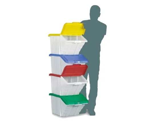 64-0199-25　RS PRO Red Plastic Stackable Recycle Bin, 345mm x 400mm x 635mm　674-2422