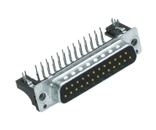 64-0265-40　Harting 37 Way Right Angle Through Hole PCB D-sub Connector Plug, 2.76mm Pitch, with 4-40 UNC Threaded Inserts,　09664626816