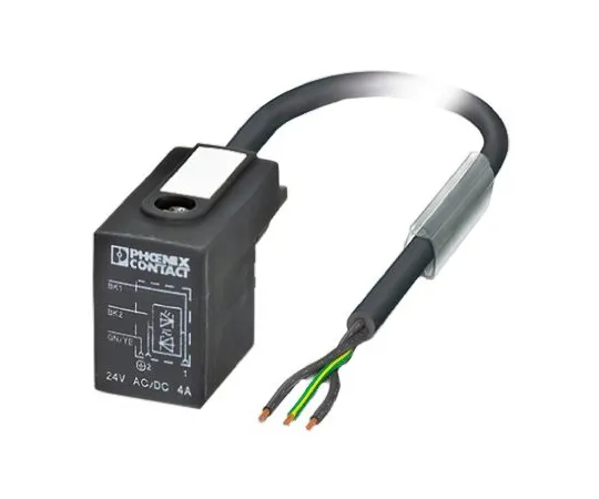 64-0407-80　Phoenix Contact, SAC-3P- 3.0-PUR/BI-1L-Z Series, Valve Form BI to Unterminated Cable assembly, 3m Cable　1435247