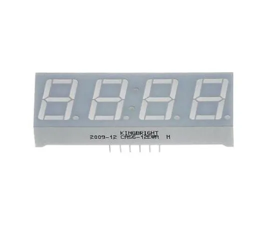 64-0387-98　CA56-11SURKWA Kingbright 4 Digit 7-Segment LED Display, CA Red 24 mcd RH DP 14.2mm　CA56-11SURKWA
