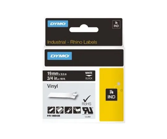 64-0495-33　Dymo White on Black Label Printer Tape, 19 mm Width, 18 ft Length　1805436