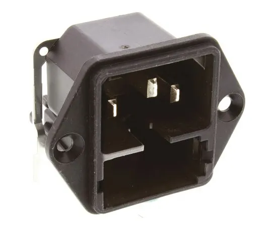 64-0435-49　Schurter C14 Right Angle Panel Mount IEC Plug Male, 10A, 250 V ac, F*** Size 5 x 20mm　4301.3201