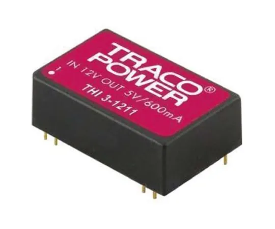 64-0608-05　TRACOPOWER THI 3 3W Isolated DC-DC Converter Through Hole, Voltage in 21.6 → 26.4 V dc, Voltage out ±15V dc　THI 3-2423