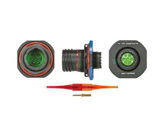 64-0573-92　Souriau 8D Series, 7 Way Panel Mount MIL Spec Circular Connector Receptacle, Pin Contacts,Shell Size 11, Screw　8D711Z99PN