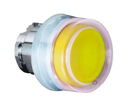 64-0498-69　Schneider Electric Harmony XB4 Series, Yellow Push Button Head, Spring Return, 22mm Cutout　ZB4BP5S