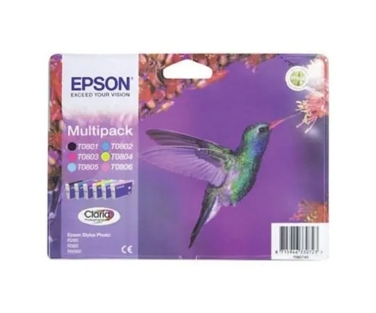 64-0423-57　Epson T0807 Black, Cyan, Light Cyan, Light Magenta, Magenta, Yellow Ink Cartridge　C13T08074010