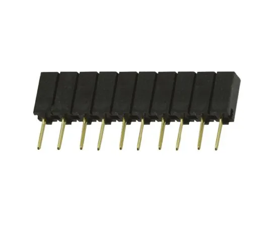 64-0595-51　Samtec SSA Series 2.54mm Pitch 10 Way 1 Row Straight PCB Socket, Through Hole, Solder Termination　SSA-110-S-G