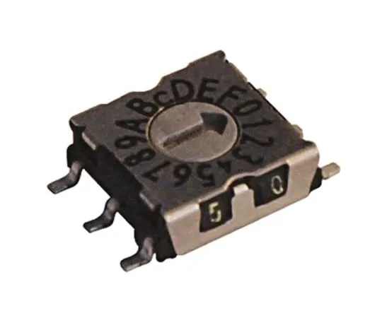 64-0578-69　Hartmann, 16 Position, Hexadecimal Rotary Switch, 100 mA @ 42 V, Through Hole　P25SMT103