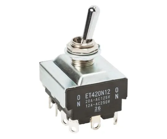 64-0559-10　Copal Electronics Toggle Switch Latch 4PST Panel Mount 15 A @ 250 V ac, 25 A @ 125 V ac　ET425K12-Z