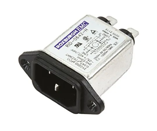 64-0554-71　Male IEC Filter Panel Mount,Tab,Rated At 10A,250 V ac/dc　RID1042H