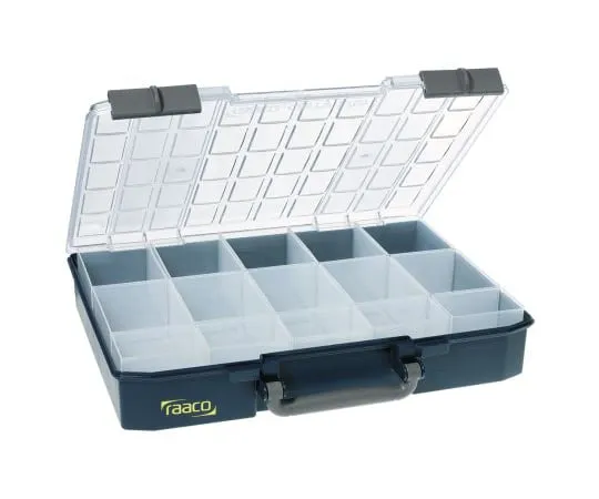 64-0627-85　Raaco 15 Cell Blue Compartment Box, 79mm x 413mm x 330mm　136310