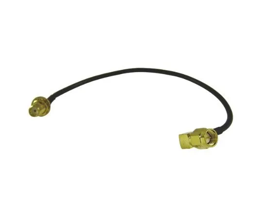 64-0557-55　200mm AV Cable Male SMA Right Angle to Female SMA Bulkhead Straight Female x 1 SMA Bulkhead Straight　CBA-SMAMR-SMAF