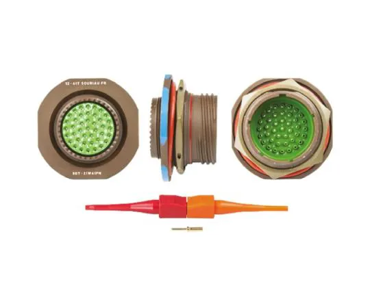 64-0572-60　Souriau 8D Series, 41 Way Panel Mount MIL Spec Circular Connector Receptacle, Pin Contacts,Shell Size 21, Screw　8D721W41PN