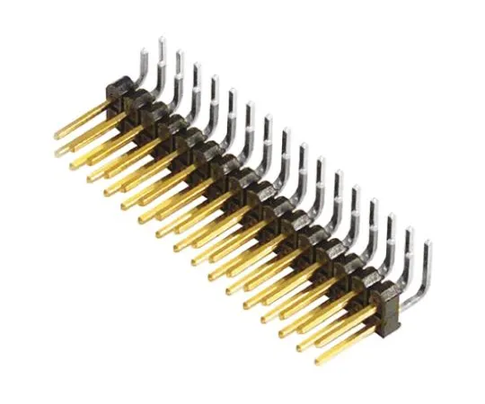 64-0591-08　Samtec TSW, 32 Way, 2 Row, Right Angle Pin Header　TSW-116-08-L-D-RA
