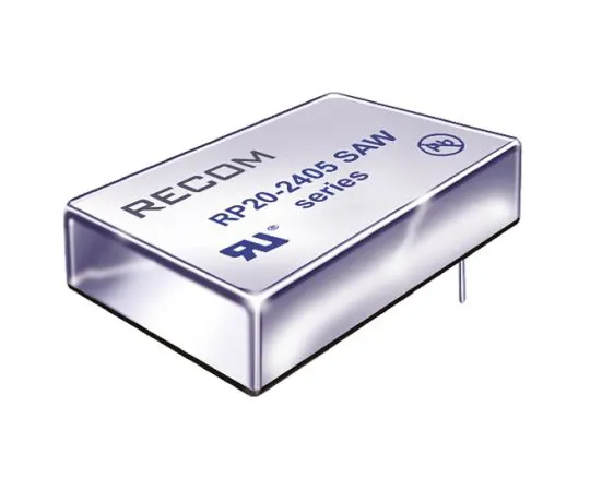 64-0610-27　Recom RP20 AW 20W Isolated DC-DC Converter Through Hole, Voltage in 9 → 36 V dc, Voltage out 12V dc　RP20-2412SAW