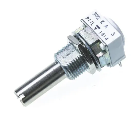 64-0485-97　Vishay 1 Gang Rotary Cermet Potentiometer with a 6 mm Dia. Shaft, 5kΩ, ±10%, 0.1W, Linear P11L1V0FLSY00502KA　P11L1V0FLSY00502KA