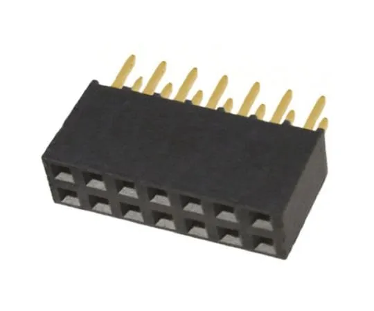 64-0580-47　Samtec SSQ Series 2.54mm Pitch 14 Way 2 Row Straight PCB Socket, Through Hole, Solder Termination　SSQ-107-01-G-D