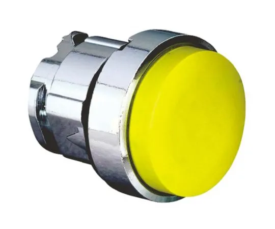 64-0498-20　Schneider Electric Harmony XB4 Series, Yellow Push Button Head, Spring Return, 22mm Cutout　ZB4BL5