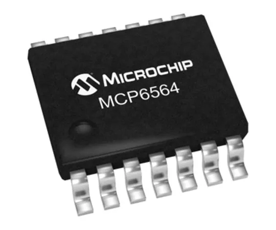 64-0459-72　MCP6564-E/ST Microchip, Quad Comparator, Push-Pull O/P, 0.02μs 1.8 to 5.5 V 14-Pin TSSOP　MCP6564-E/ST