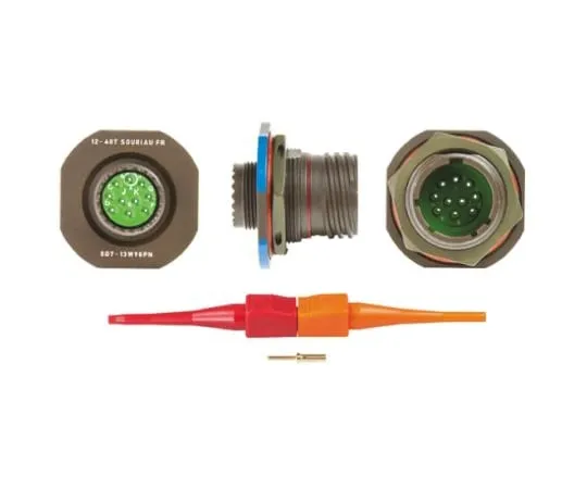 64-0572-52　Souriau 8D Series, 10 Way Panel Mount MIL Spec Circular Connector Receptacle, Pin Contacts,Shell Size 13, Screw　8D713W98PN