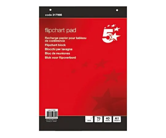 64-0639-21　RS PRO Plain A1 Flip Chart, 40 Sheets　777-7684