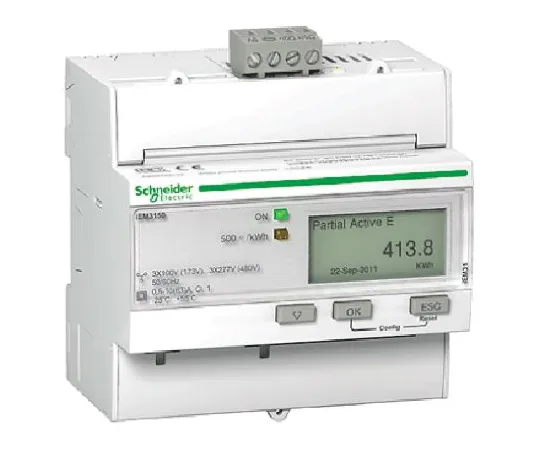 64-0635-13　Schneider Electric iEM3100 LCD Digital Power Meter, 10-Digits, 1, 3 Phase　A9MEM3150