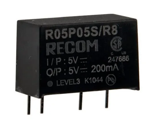 64-0440-69　Recom 1W Isolated DC-DC Converter Through Hole, Voltage in 10.8 → 13.2 V dc, Voltage out 15V dc　R12P15S/R8