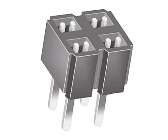 64-0589-92　Samtec CES Series 2.54mm Pitch 4 Way 2 Row Straight PCB Socket, Through Hole, Through Hole Termination　CES-102-01-T-D