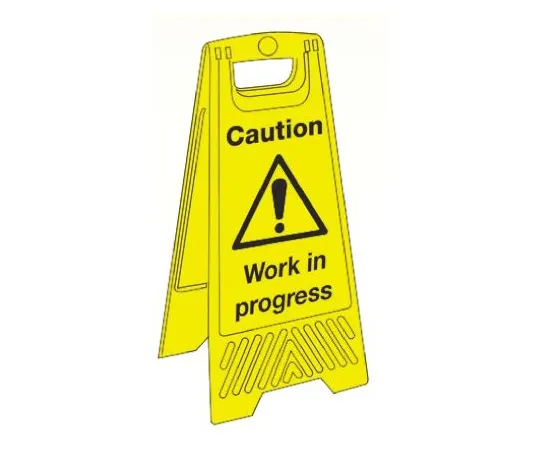 64-0567-08　RS PRO 1 x General danger Folding Sign (English), Black/Yellow PVC　763-2187