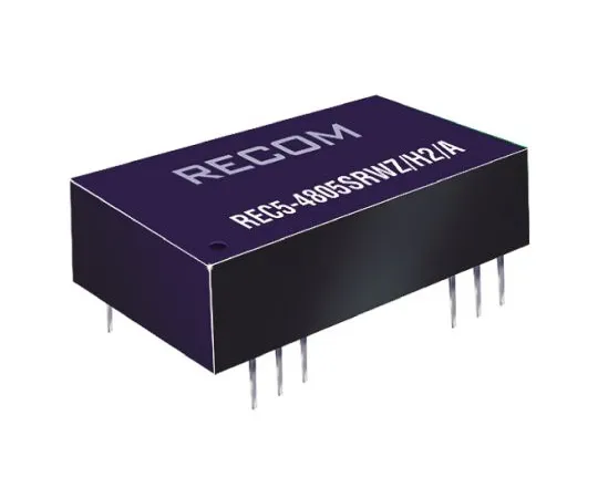 64-0610-21　Recom REC5 5W Isolated DC-DC Converter Through Hole, Voltage in 9 → 36 V dc, Voltage out ±5V dc　REC5-2405DRWZ/H2/A