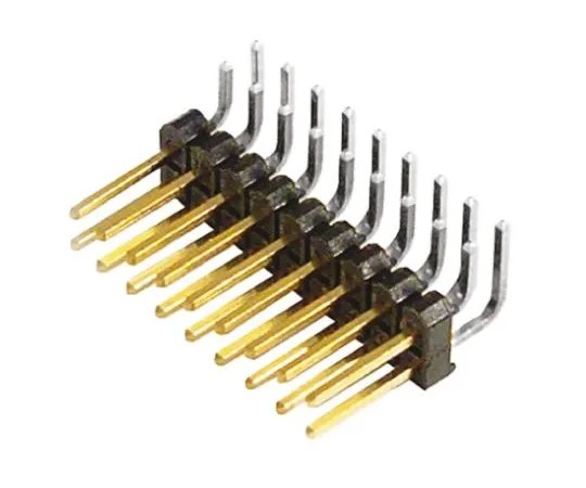 64-0590-81　Samtec TSW, 18 Way, 2 Row, Right Angle Pin Header　TSW-109-08-L-D-RA