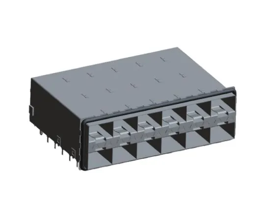 64-0535-82　TE Connectivity SFP+ Series 20 Way 2 x 6 Port Male Straight SFP+ Cage Assembly Press-In Termination With Light Pipe　2007567-5