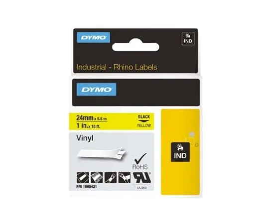 64-0495-36　Dymo Black on Yellow Label Printer Tape, 24 mm Width, 18 ft Length　1805431