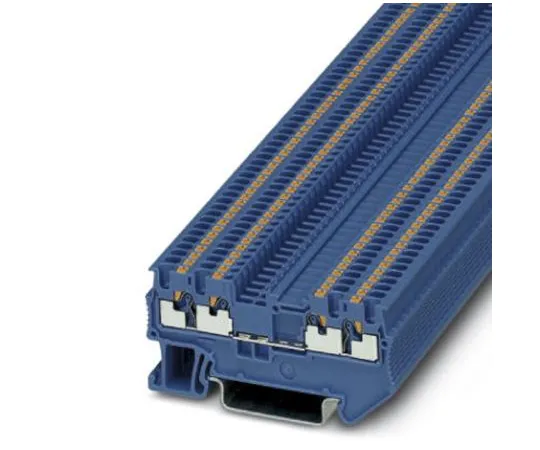 64-0508-79　Phoenix Contact, PT 1.5/S-QUATTRO BU Series , 500 V Feed Through Terminal Block, Push In Termination　3208208