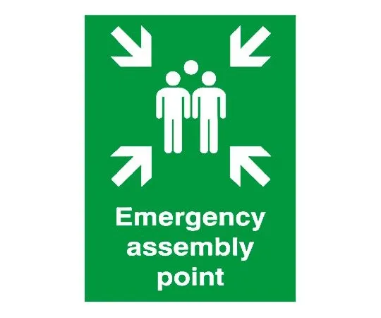 64-0566-27　RS PRO Plastic Fire Safety Sign, Assembly Point Sign With English Text Self-Adhesive, 420 x 594mm　763-1503