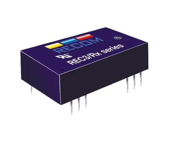 64-0610-19　Recom REC3 3W Isolated DC-DC Converter Through Hole, Voltage in 9 → 36 V dc, Voltage out ±15V dc　REC3-2415DRWZ/H2/A