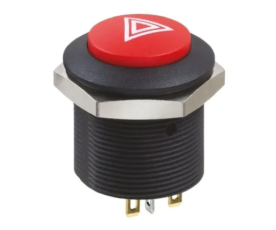 64-0578-94　Apem Double Pole Double Throw (DPDT) Latching Red LED Push Button Switch, Panel Mount, Hazard (symbol), 12V dc　FPAR1D1462C1113
