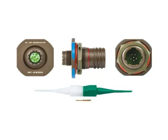 64-0572-47　Souriau 8D Series, 6 Way Panel Mount MIL Spec Circular Connector Receptacle, Pin Contacts,Shell Size 09, Screw　8D709W35PN