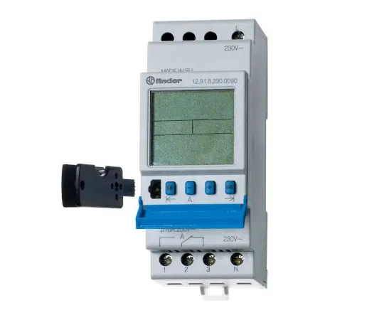 64-0545-09　2 Channel Digital DIN Rail Switch Measures Minutes, 230 V ac　12.92.8.230.0090