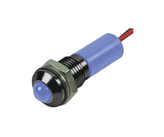 64-0410-06　RS PRO Blue Indicator, 24 V dc, 6mm Mounting Hole Size, Lead Wires Termination, IP67　722-7892